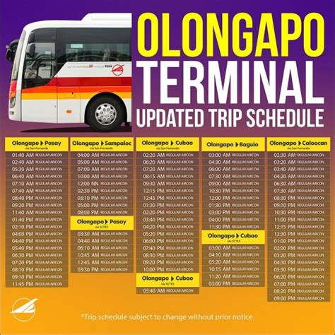 Cubao to Olongapo Bus Schedule of Victory Liner. .